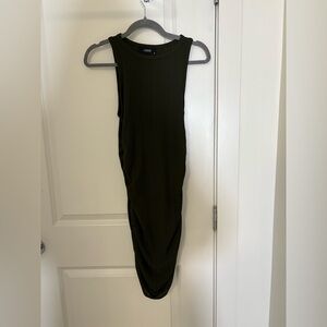 Cider Dark Olive Sleeveless Midi Dress